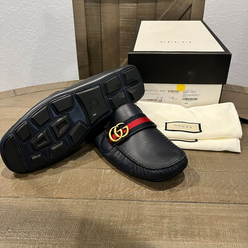 Gucci Navy Loafer Driver size 42 (9) NEVER WORN